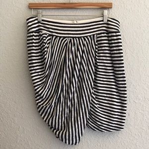Anthropologie Navy and White Striped Skirt